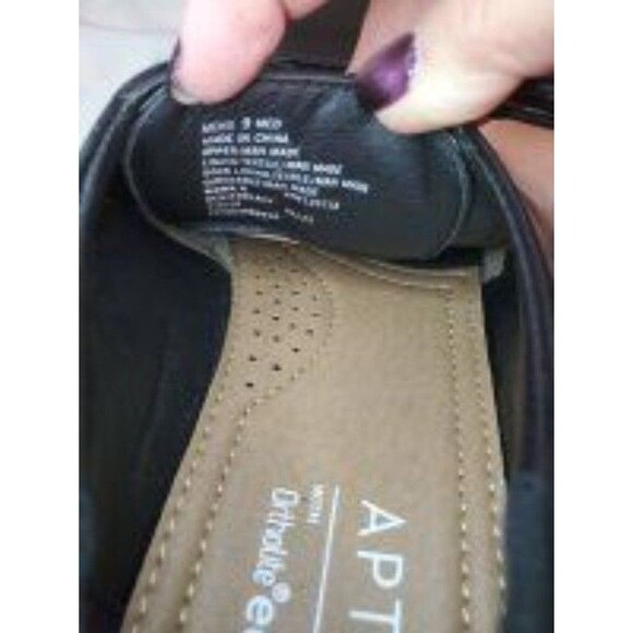 Mens Apt. 9 Black Cap-Toe Oxfords With Ortholite Insole Size 9M - 0141 - Picture 4 of 9